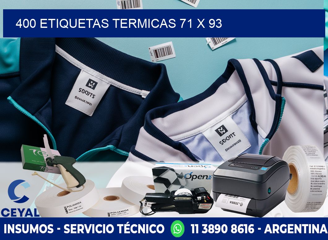 400 ETIQUETAS TERMICAS 71 x 93