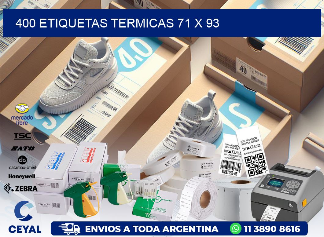 400 ETIQUETAS TERMICAS 71 x 93