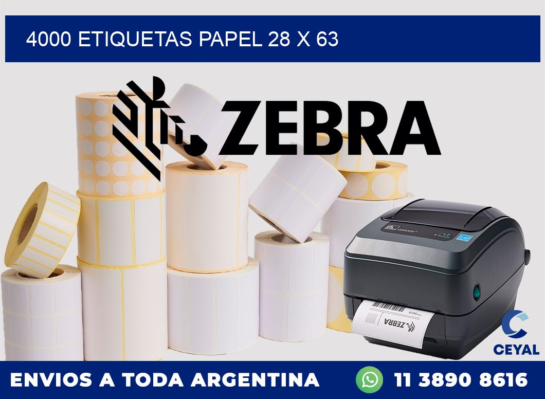 4000 ETIQUETAS PAPEL 28 x 63