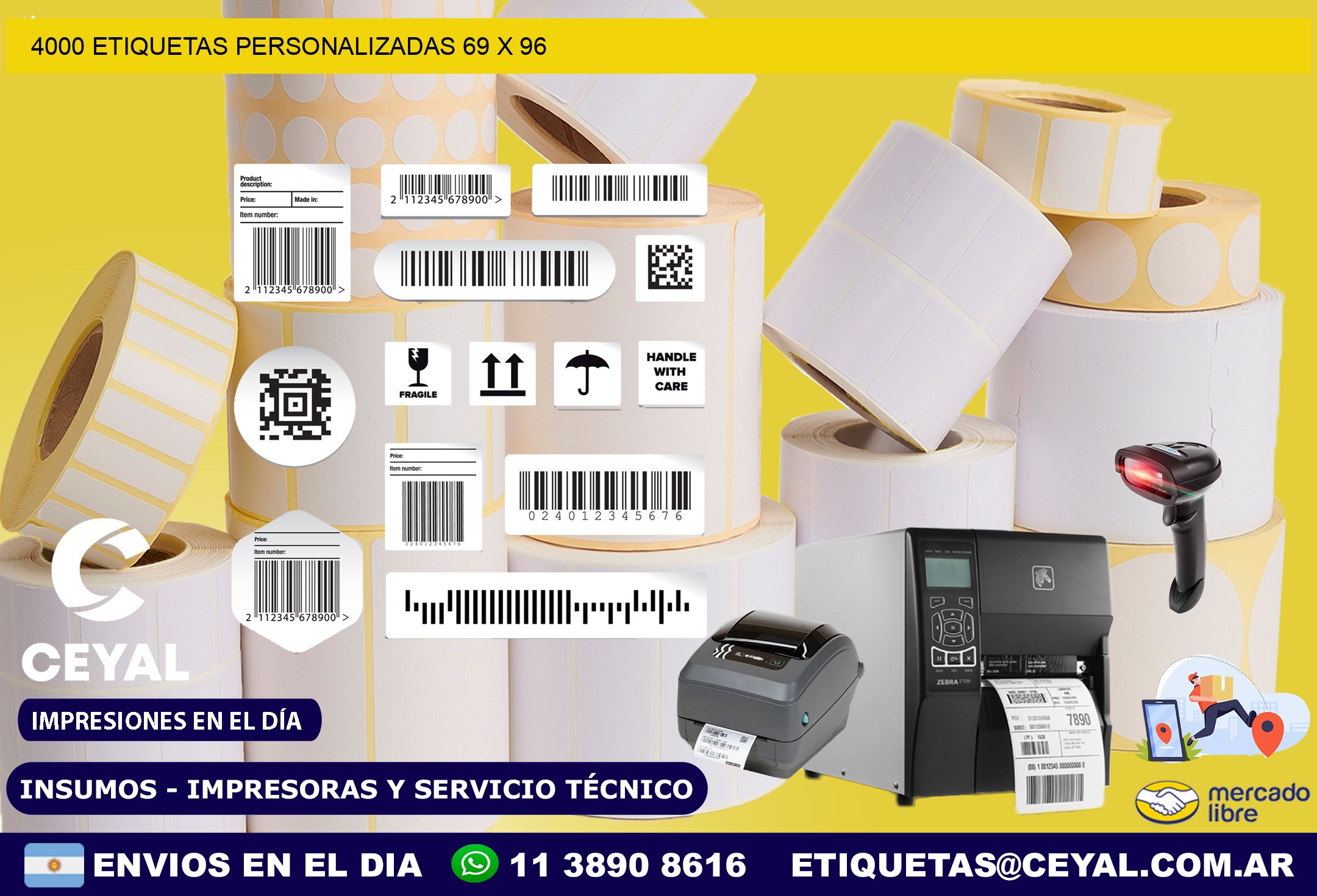 4000 ETIQUETAS PERSONALIZADAS 69 x 96