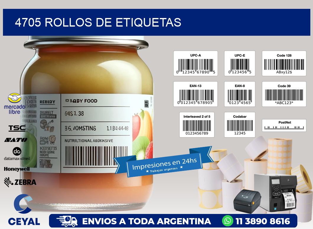 4705 ROLLOS DE ETIQUETAS