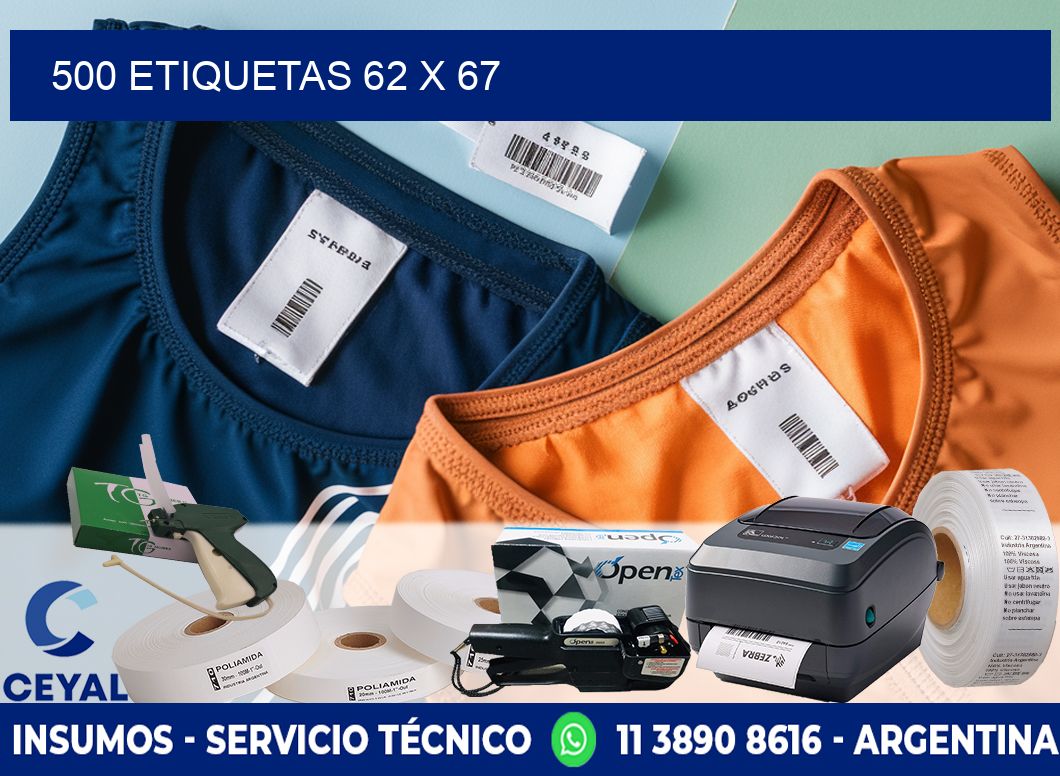 500 ETIQUETAS 62 x 67