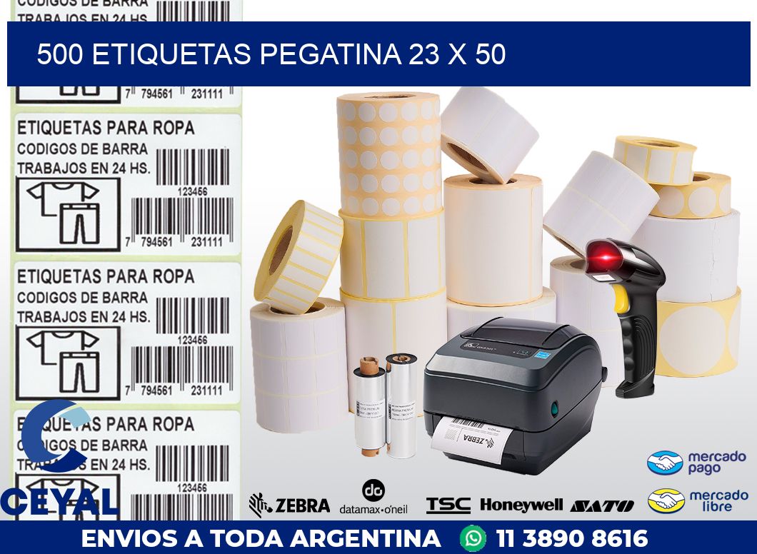 500 ETIQUETAS PEGATINA 23 x 50