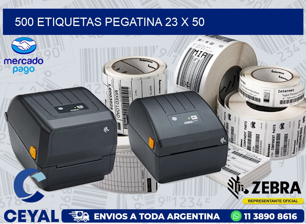 500 ETIQUETAS PEGATINA 23 x 50