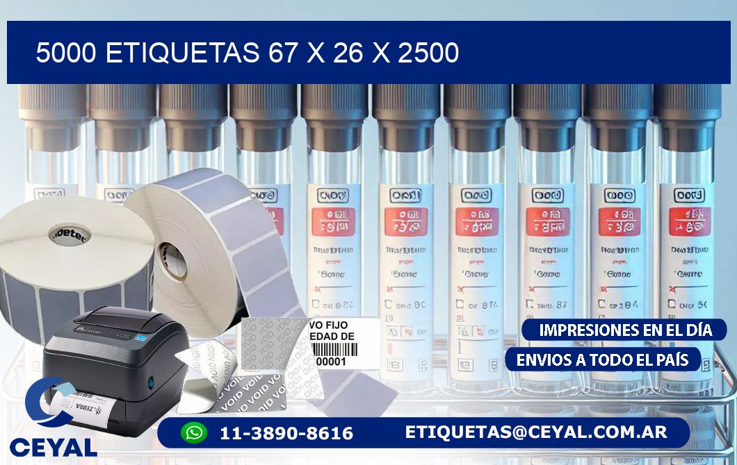 5000 ETIQUETAS 67 x 26 x 2500