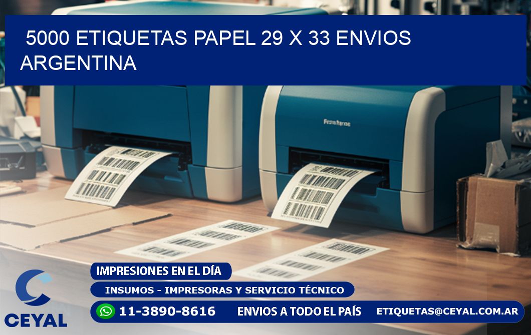 5000 ETIQUETAS PAPEL 29 x 33 ENVIOS ARGENTINA