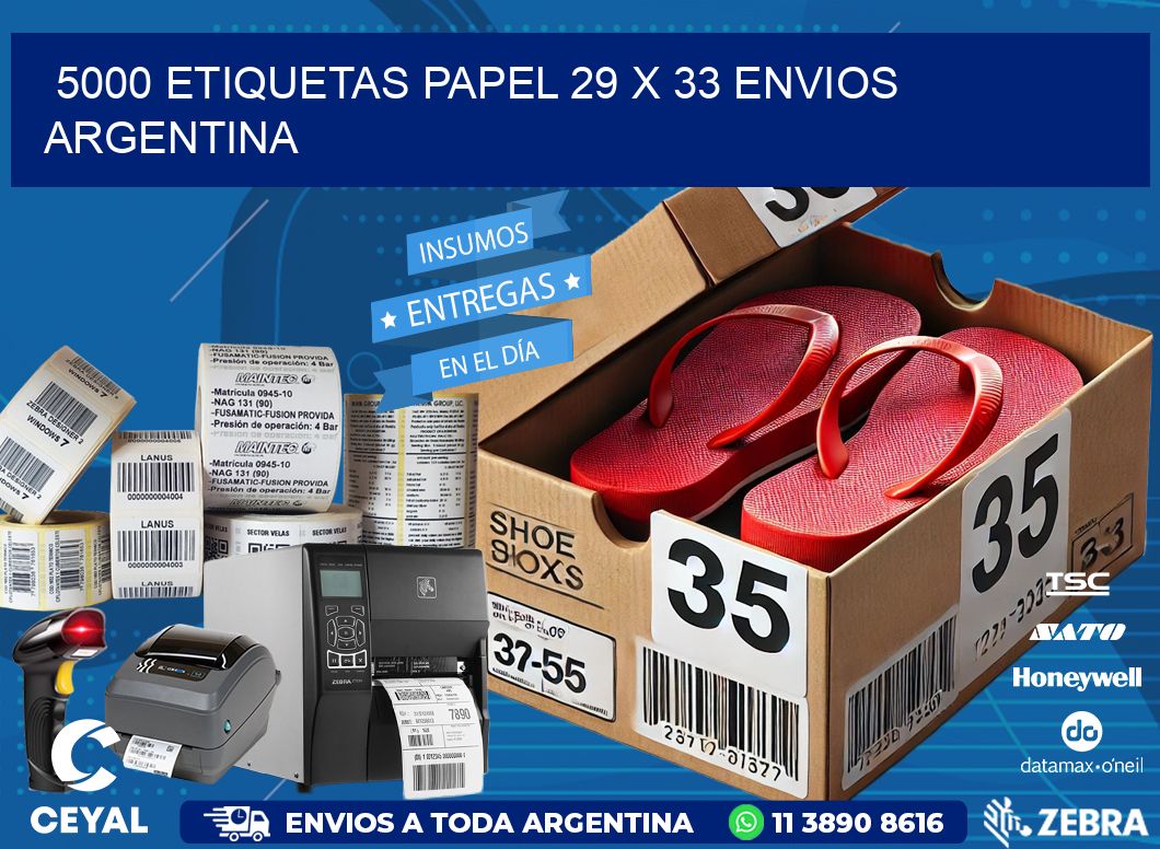 5000 ETIQUETAS PAPEL 29 x 33 ENVIOS ARGENTINA