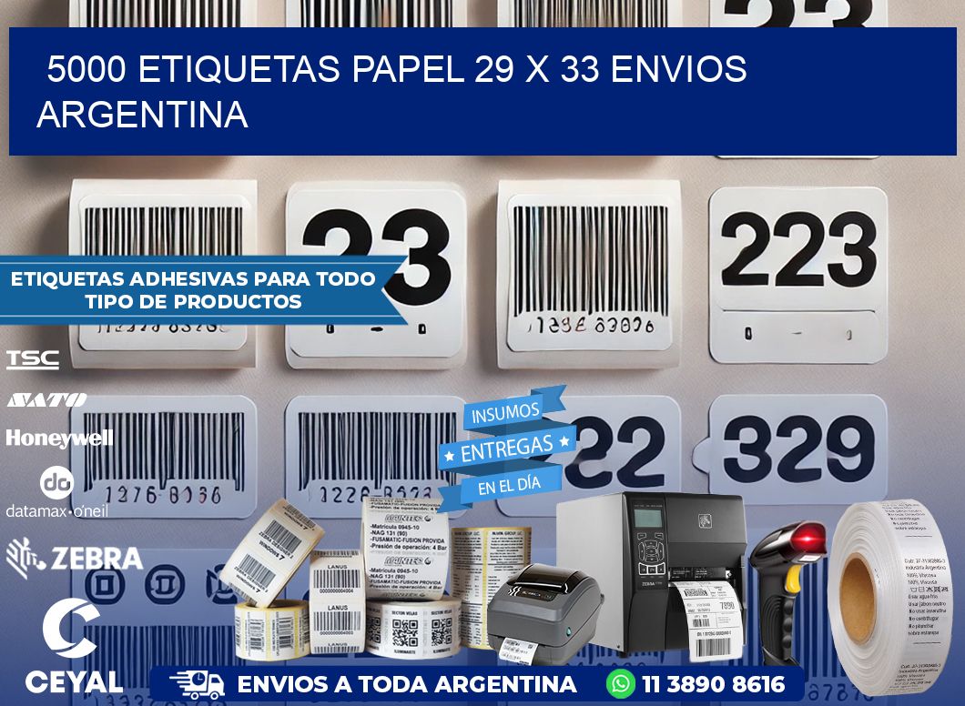 5000 ETIQUETAS PAPEL 29 x 33 ENVIOS ARGENTINA