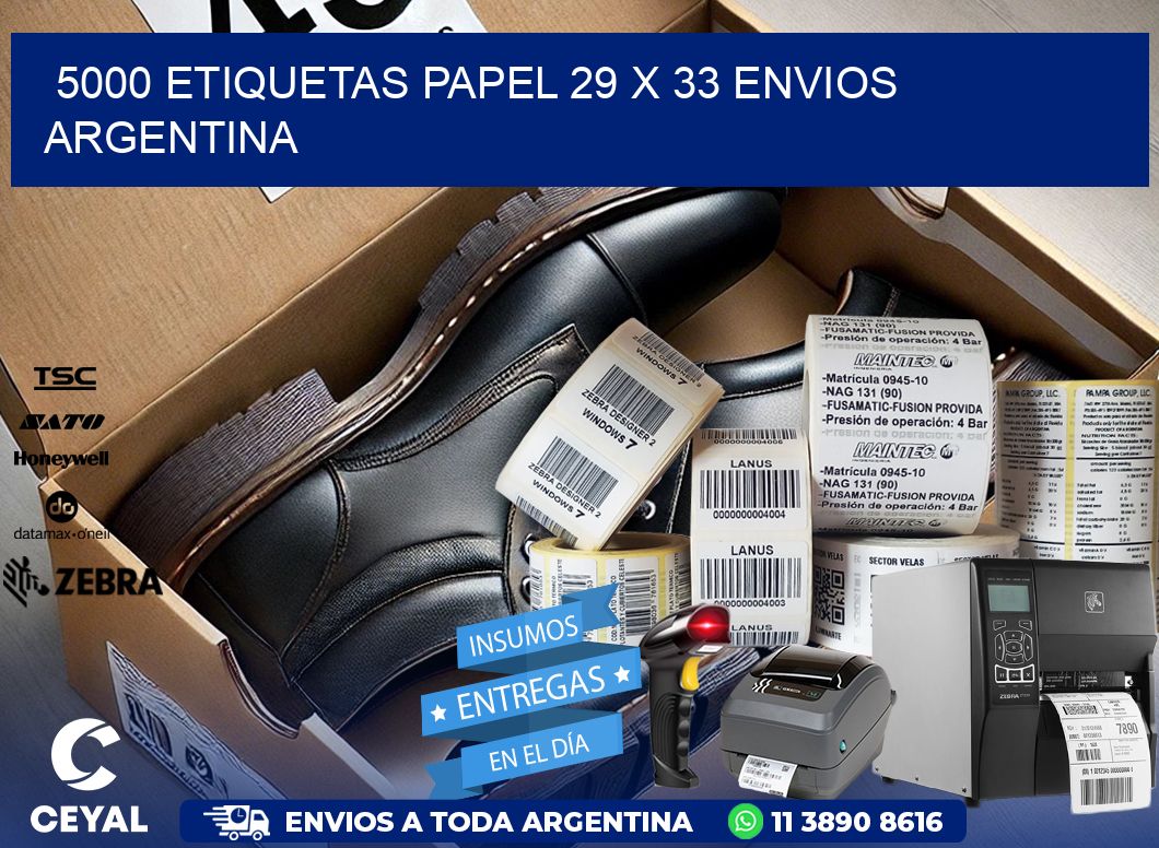 5000 ETIQUETAS PAPEL 29 x 33 ENVIOS ARGENTINA