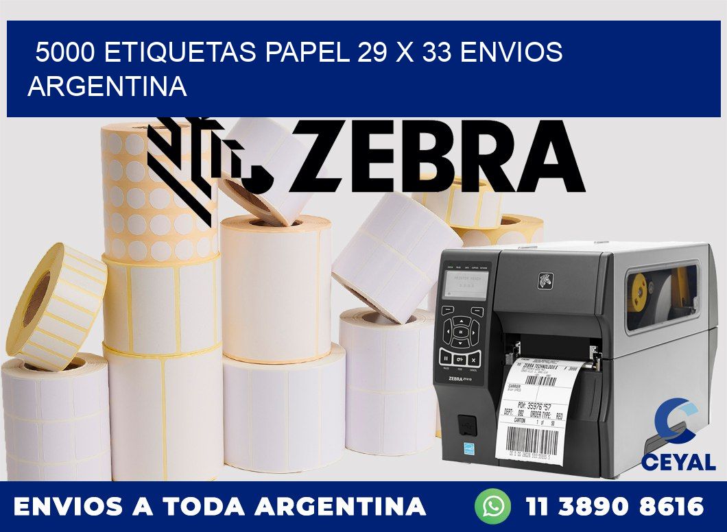 5000 ETIQUETAS PAPEL 29 x 33 ENVIOS ARGENTINA