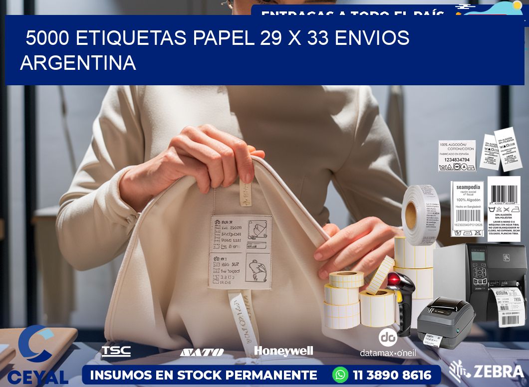 5000 ETIQUETAS PAPEL 29 x 33 ENVIOS ARGENTINA