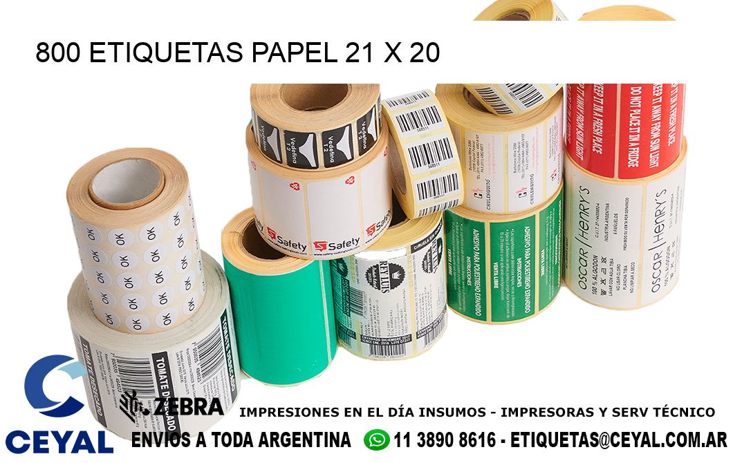 800 ETIQUETAS PAPEL 21 x 20