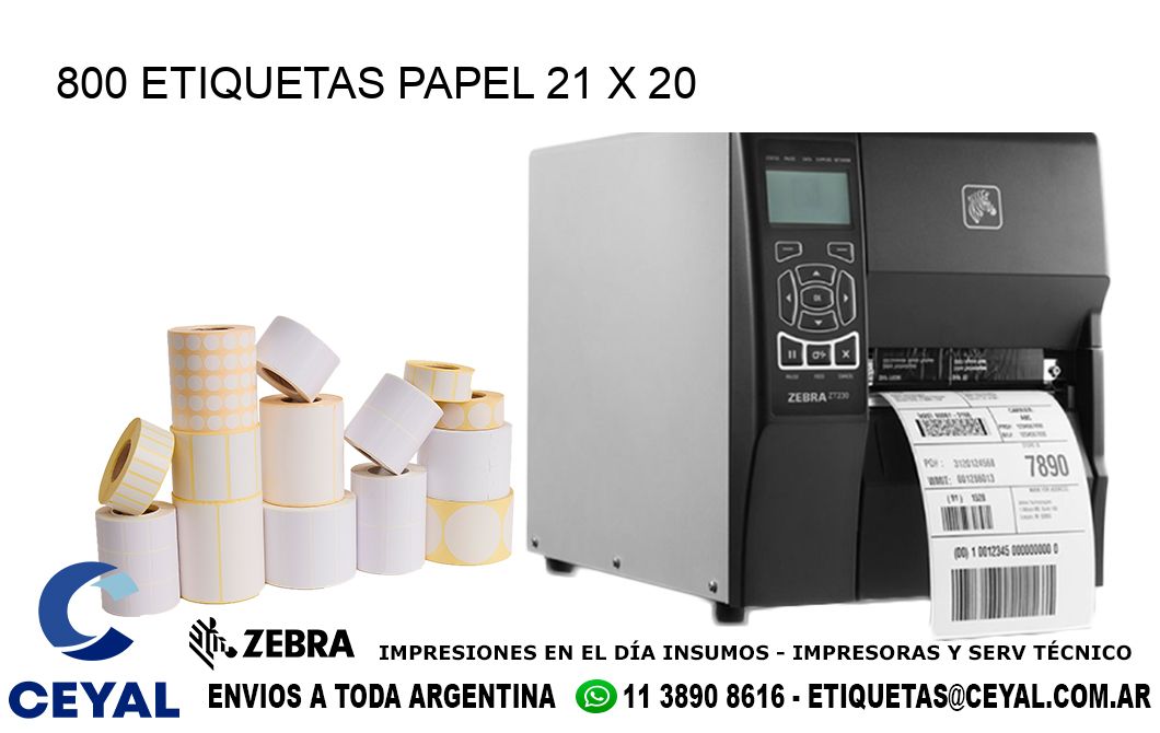 800 ETIQUETAS PAPEL 21 x 20