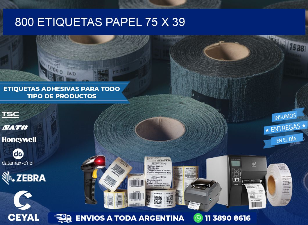800 ETIQUETAS PAPEL 75 x 39