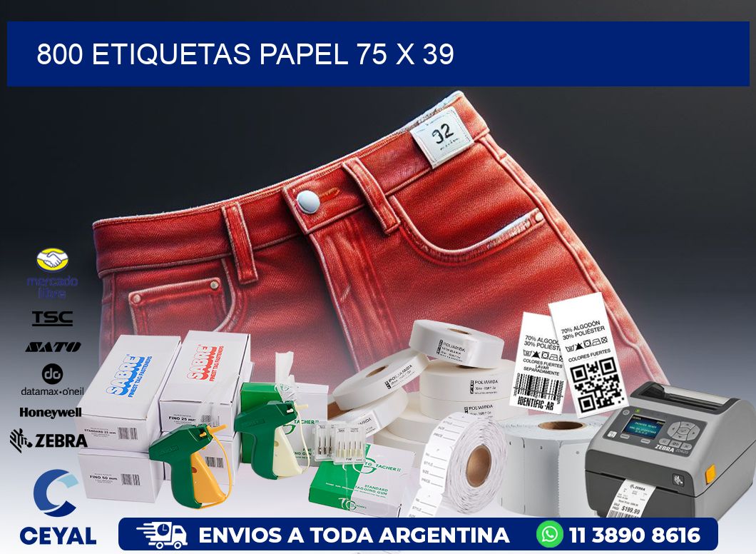 800 ETIQUETAS PAPEL 75 x 39