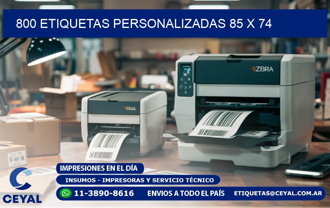 800 ETIQUETAS PERSONALIZADAS 85 x 74