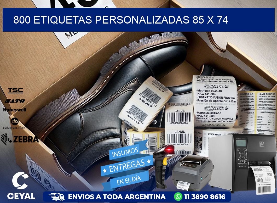 800 ETIQUETAS PERSONALIZADAS 85 x 74