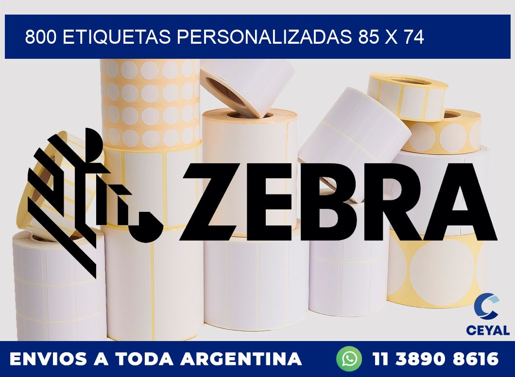800 ETIQUETAS PERSONALIZADAS 85 x 74