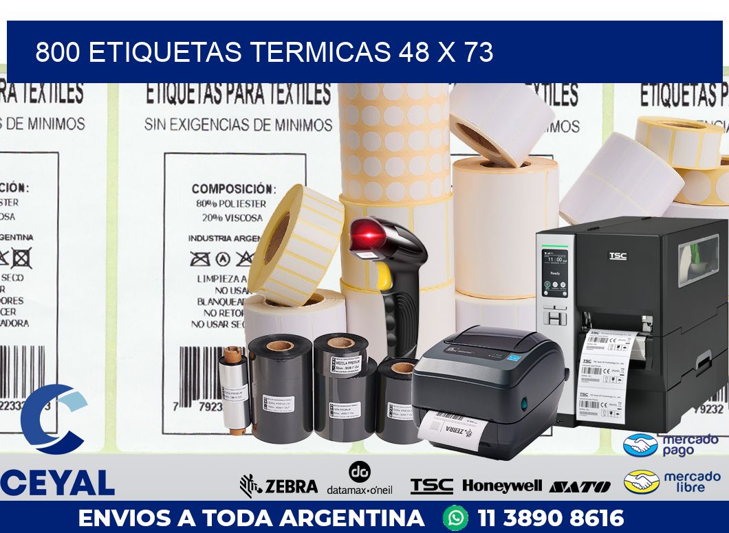 800 ETIQUETAS TERMICAS 48 x 73