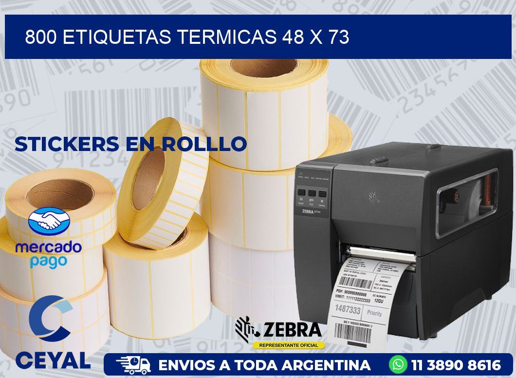 800 ETIQUETAS TERMICAS 48 x 73
