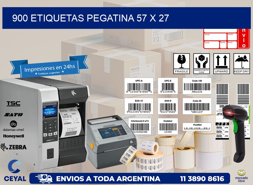 900 ETIQUETAS PEGATINA 57 x 27