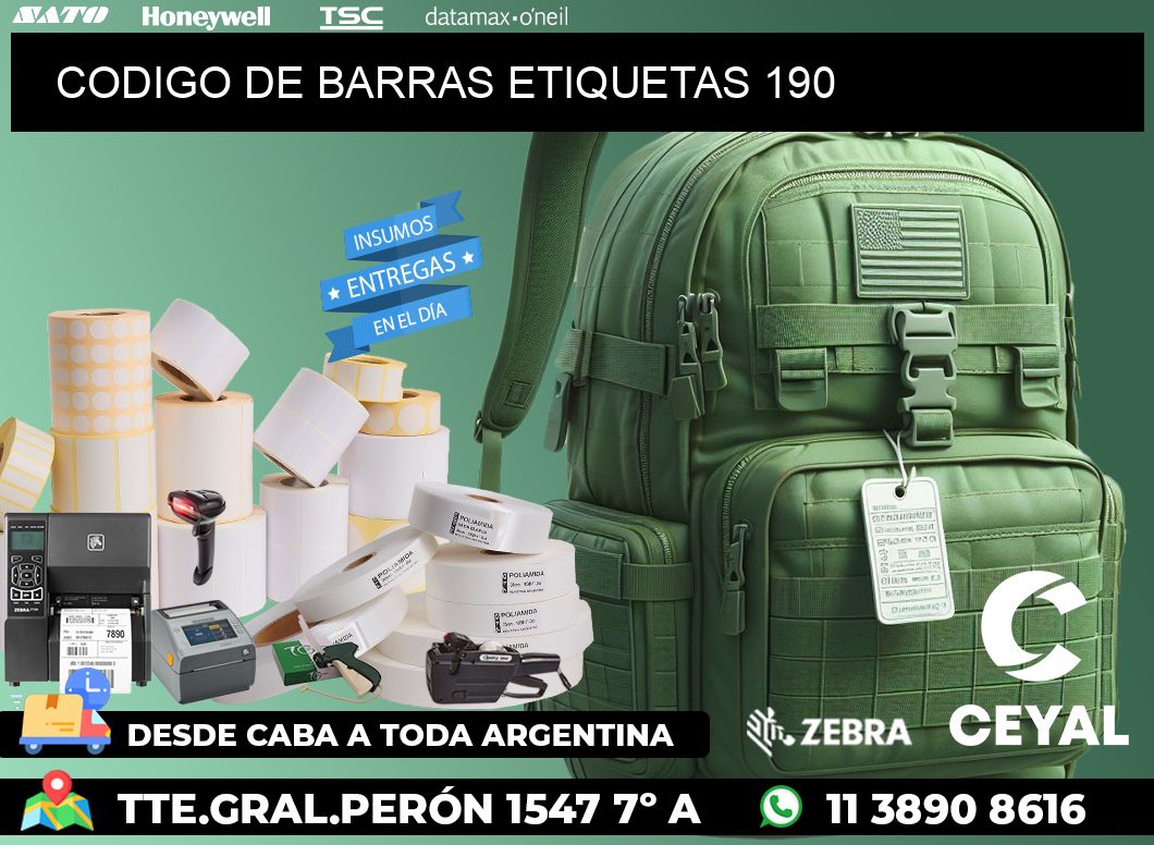CODIGO DE BARRAS ETIQUETAS 190