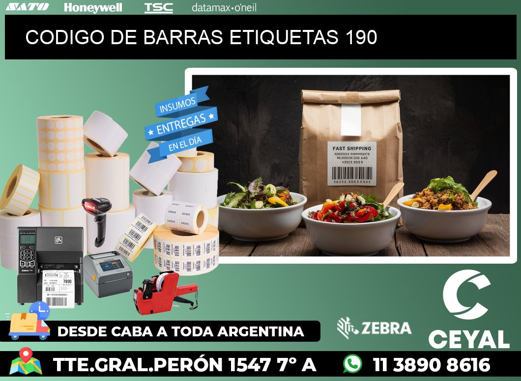 CODIGO DE BARRAS ETIQUETAS 190