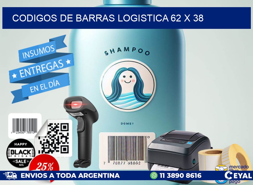 CODIGOS DE BARRAS LOGISTICA 62 x 38