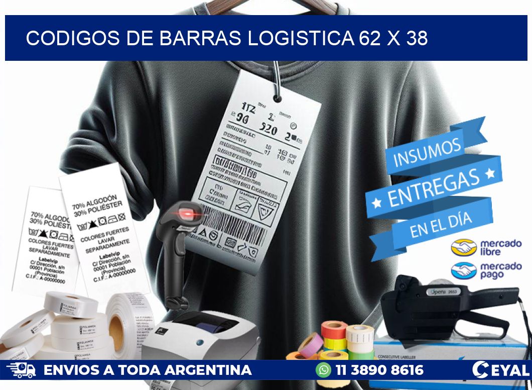 CODIGOS DE BARRAS LOGISTICA 62 x 38