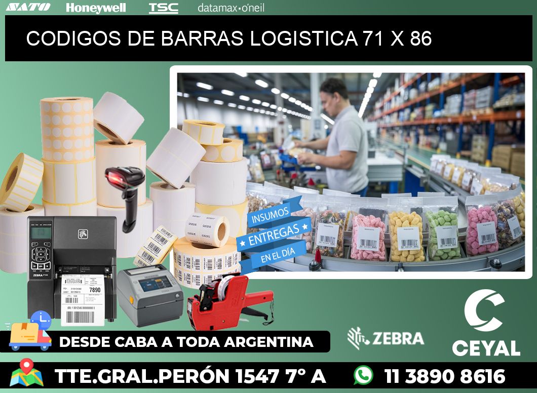 CODIGOS DE BARRAS LOGISTICA 71 x 86
