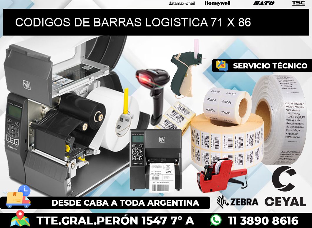CODIGOS DE BARRAS LOGISTICA 71 x 86