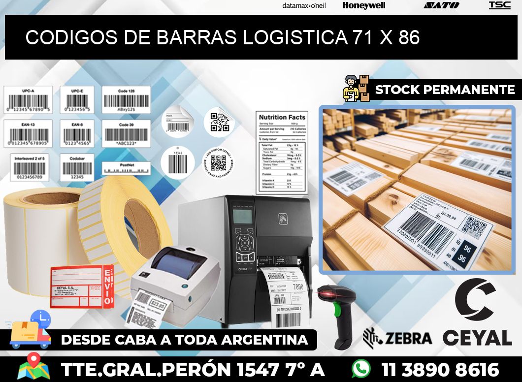 CODIGOS DE BARRAS LOGISTICA 71 x 86