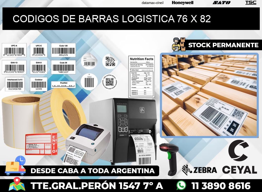 CODIGOS DE BARRAS LOGISTICA 76 x 82