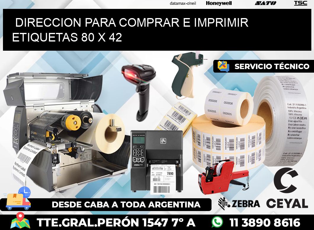 DIRECCION PARA COMPRAR E IMPRIMIR ETIQUETAS 80 x 42