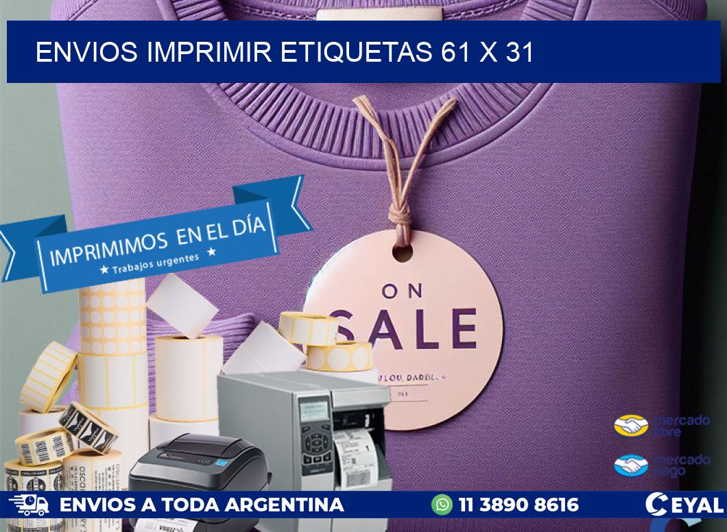 ENVIOS IMPRIMIR ETIQUETAS 61 x 31