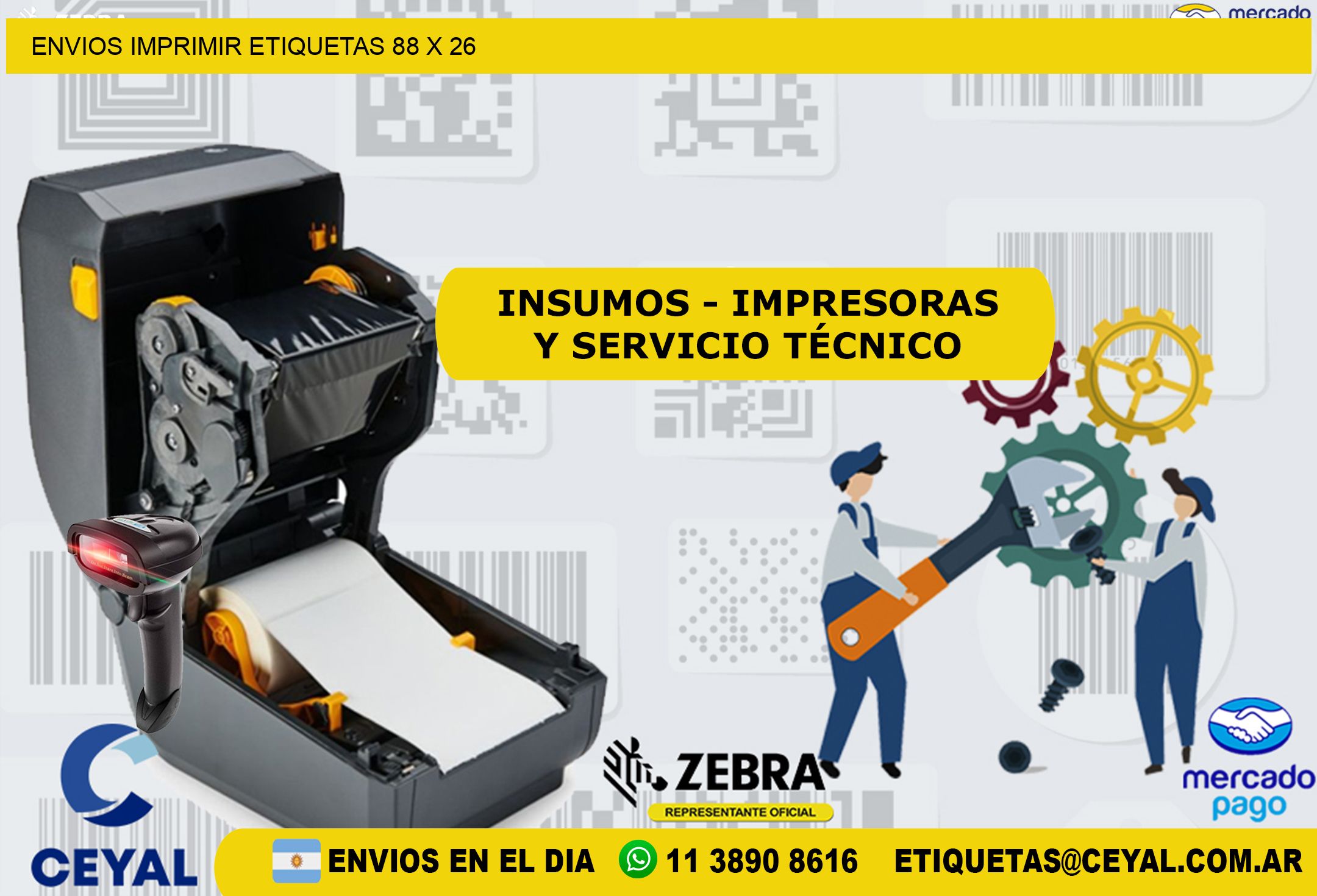 ENVIOS IMPRIMIR ETIQUETAS 88 x 26