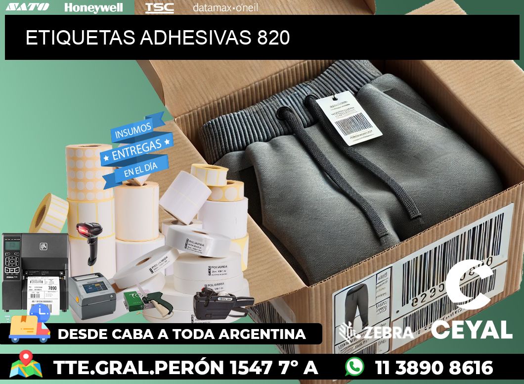 ETIQUETAS ADHESIVAS 820