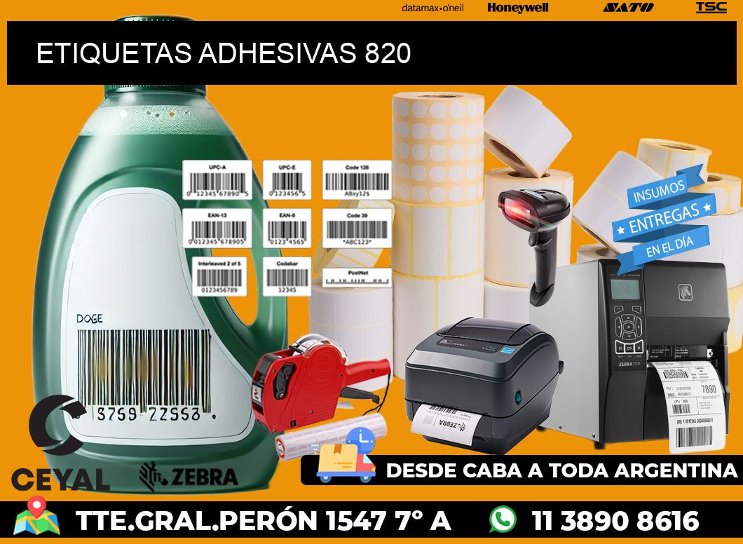 ETIQUETAS ADHESIVAS 820