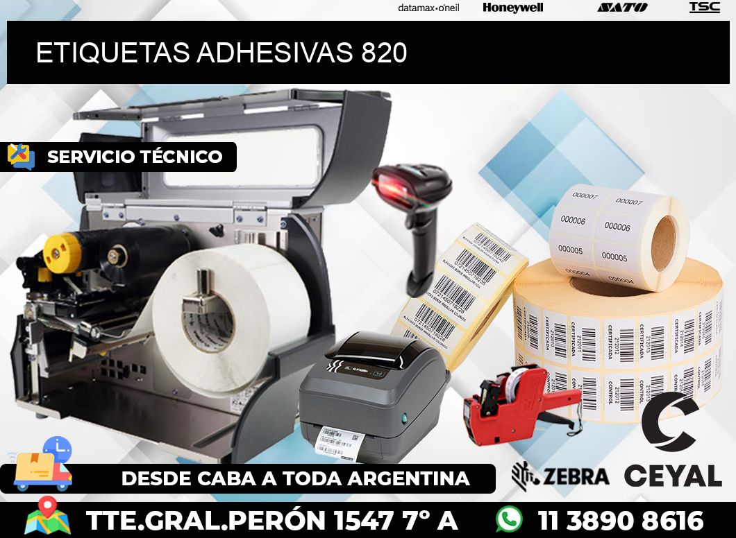 ETIQUETAS ADHESIVAS 820