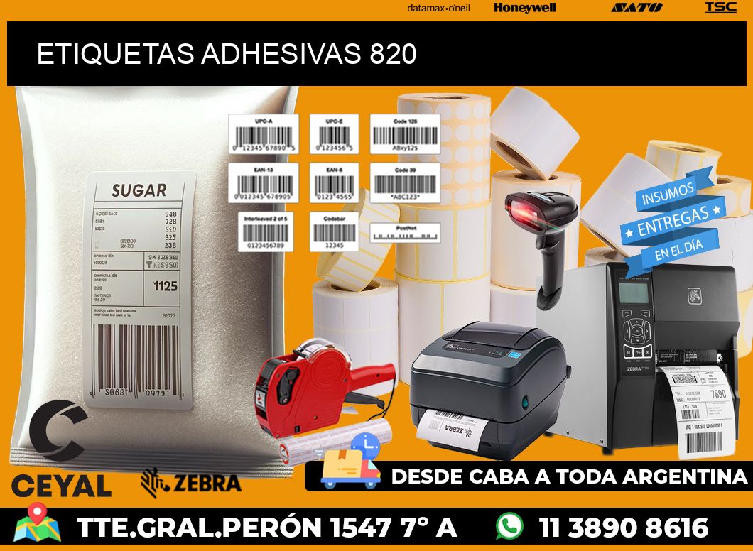 ETIQUETAS ADHESIVAS 820