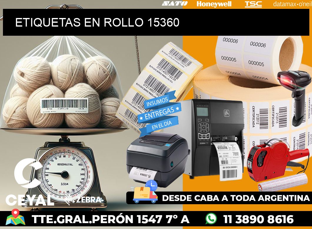 ETIQUETAS EN ROLLO 15360