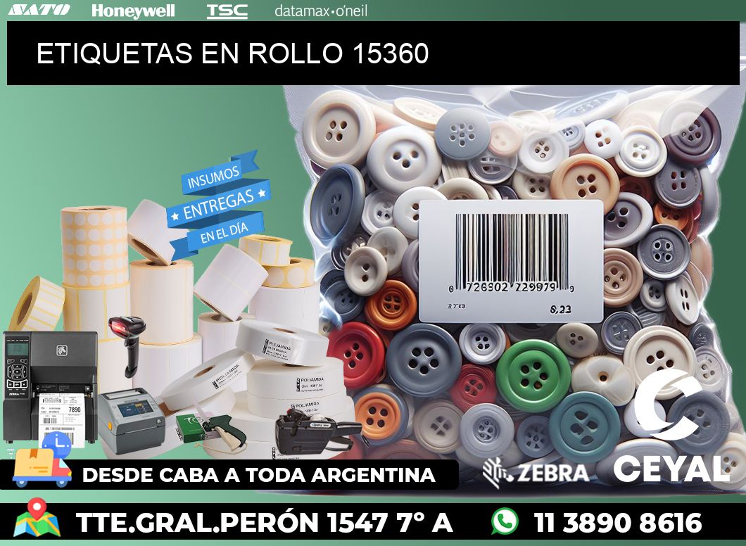 ETIQUETAS EN ROLLO 15360