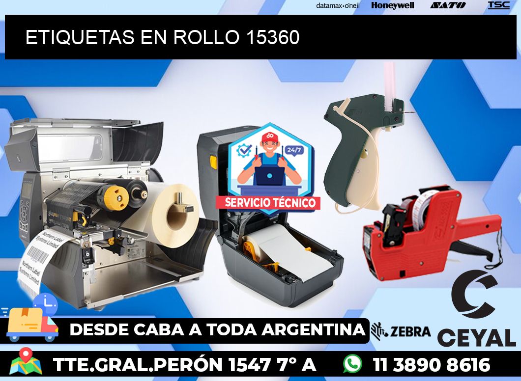 ETIQUETAS EN ROLLO 15360