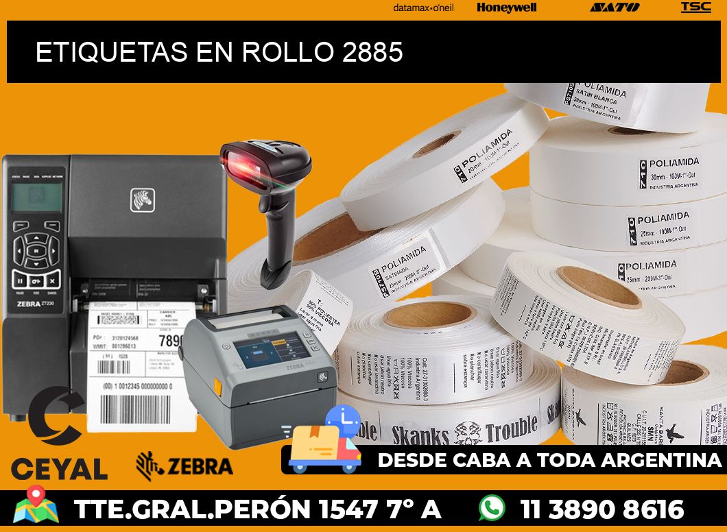 ETIQUETAS EN ROLLO 2885