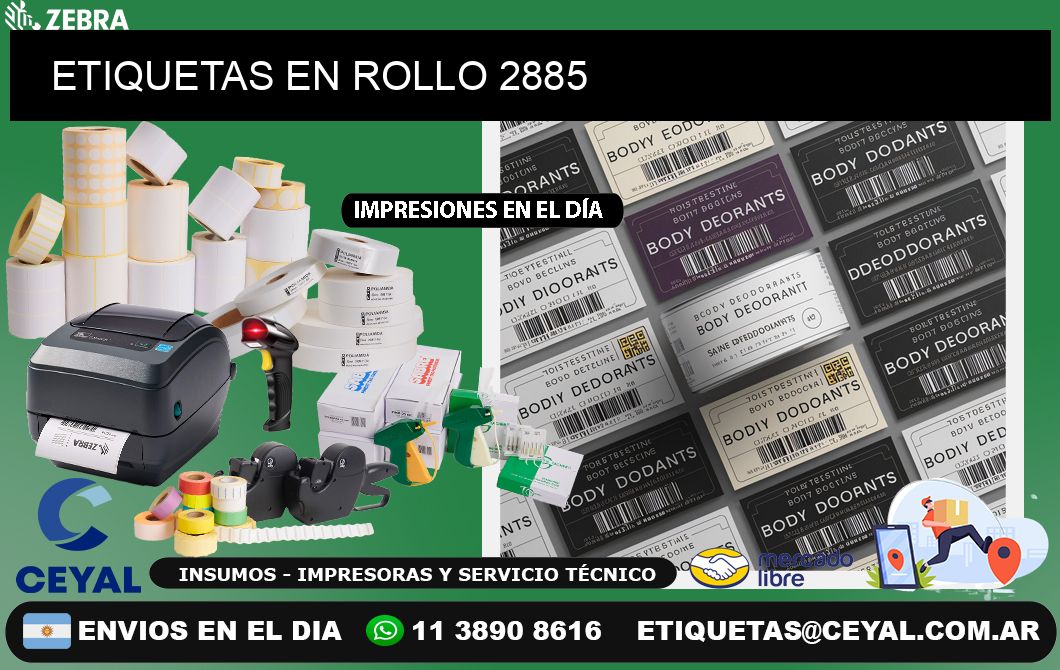 ETIQUETAS EN ROLLO 2885