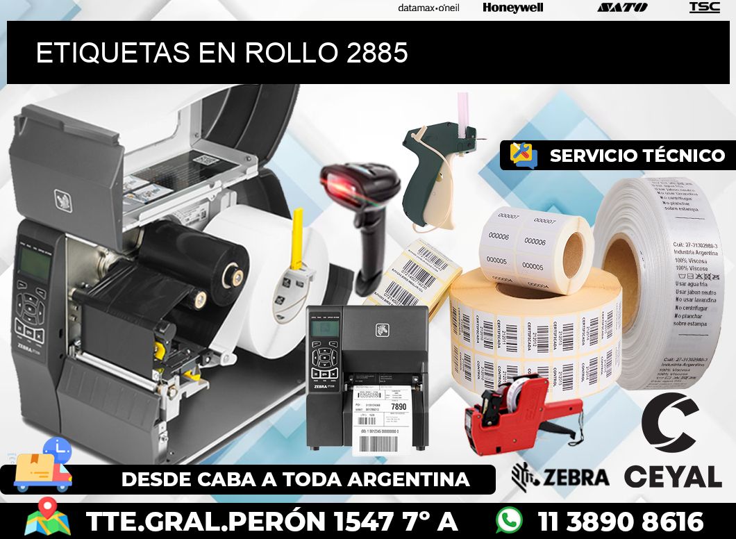 ETIQUETAS EN ROLLO 2885