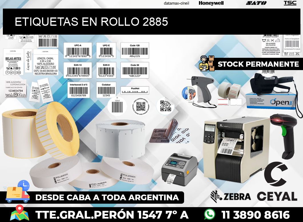 ETIQUETAS EN ROLLO 2885