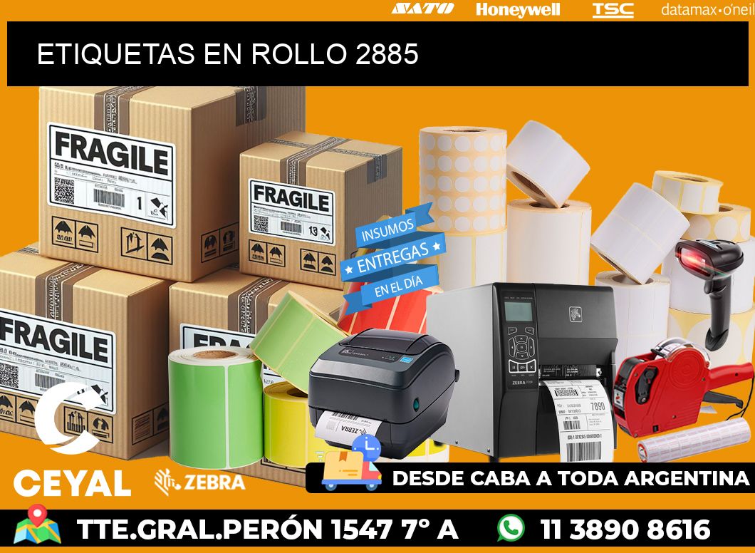 ETIQUETAS EN ROLLO 2885