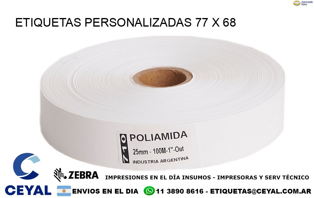 ETIQUETAS PERSONALIZADAS 77 x 68