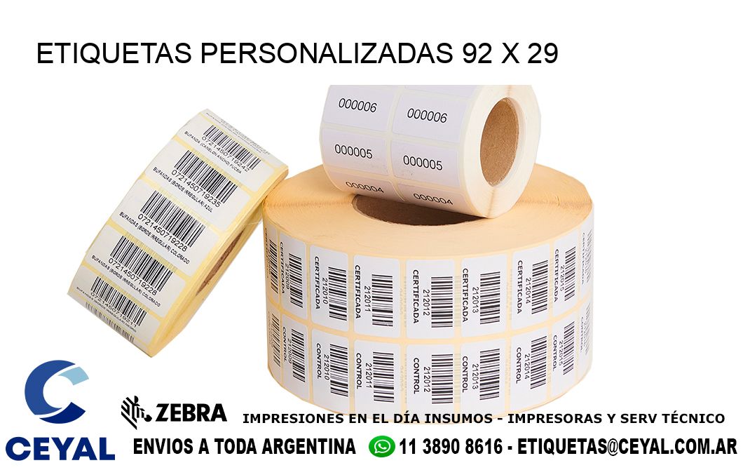 ETIQUETAS PERSONALIZADAS 92 x 29